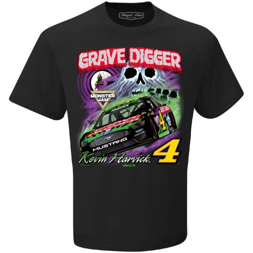 Kevin Harvick Monster Jam Grave Digger Stewart-Haas Racing  Adult T-Shirt