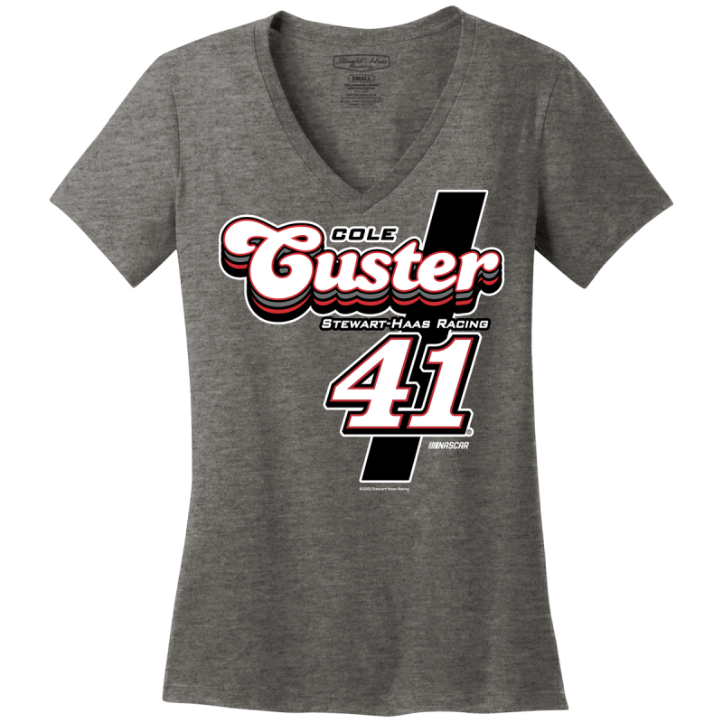 Cole Custer 2021 #41 Stewart-Haas Racing Ladies Disco V-neck Tee ...