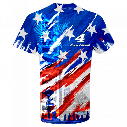 Kevin Harvick 2019 Stewart-Haas Racing American Red White & Blue Sublimated Tee