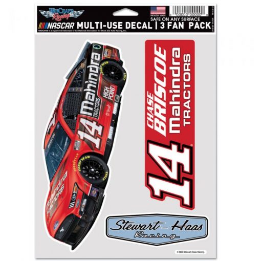 Chase Briscoe 2022 Mahindra Tractors Stewart-Haas Racing Multi Use 3 Fan Pack Decal