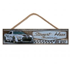 EXCLUSIVE Stewart-Haas Racing Wood Sign with Rope