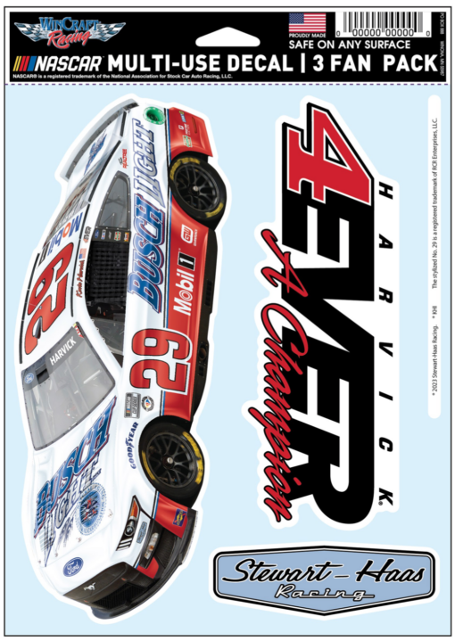 Kevin Harvick 2023 Busch Light Stewart-Haas Racing All-Star Throwback 3 Pack Decal Set